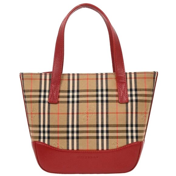 Burberry Beige Canvas House Check Tote Handbag 195921 - Picture 1 of 10